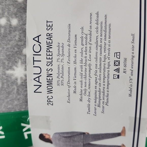 NEW Nautica Womens 2Pc Sleepwear Set XL Gray Silky Stretch Fleece Pajama - Picture 6 of 7